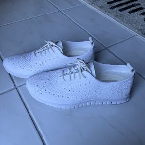 Coke Haan White ZEROGRAND Wingtip Oxfords